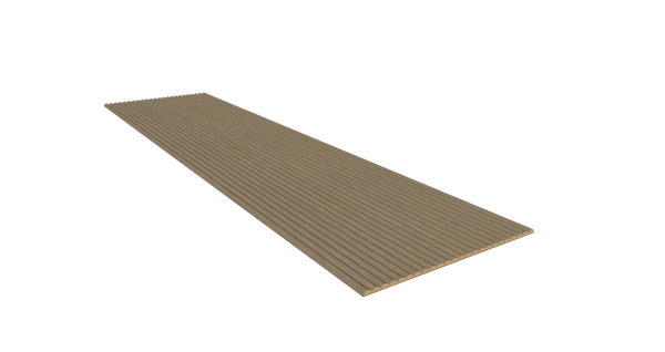 Akoestische Wand Panelen Lattenwand Met Vilt Ronde Latten - Walnoot Eiken 270 Cm × 60 Cm