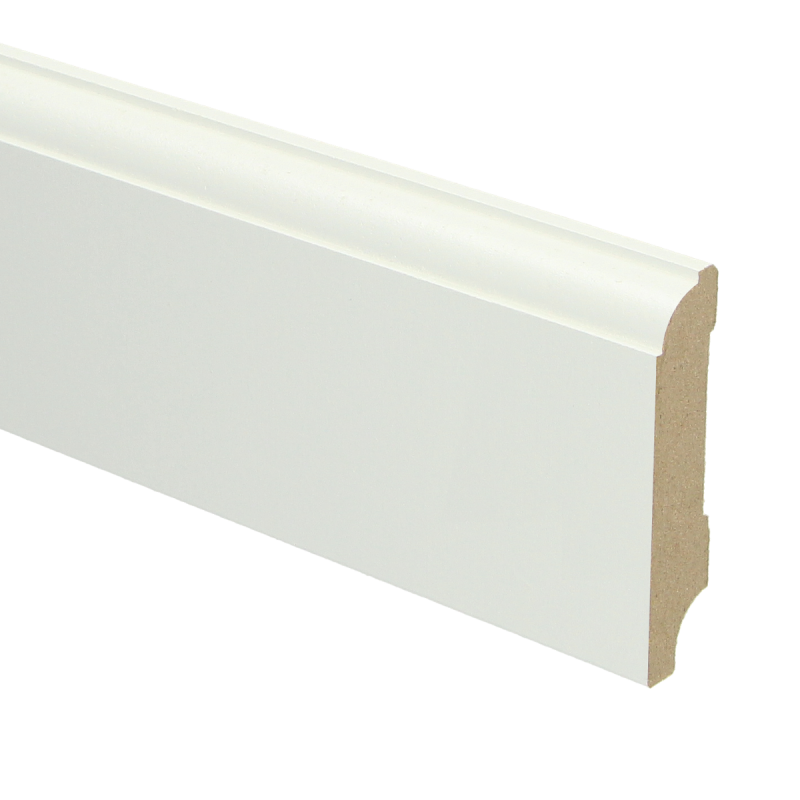 MDF Eigentijdse plint 70x15 wit voorgel. RAL 9010