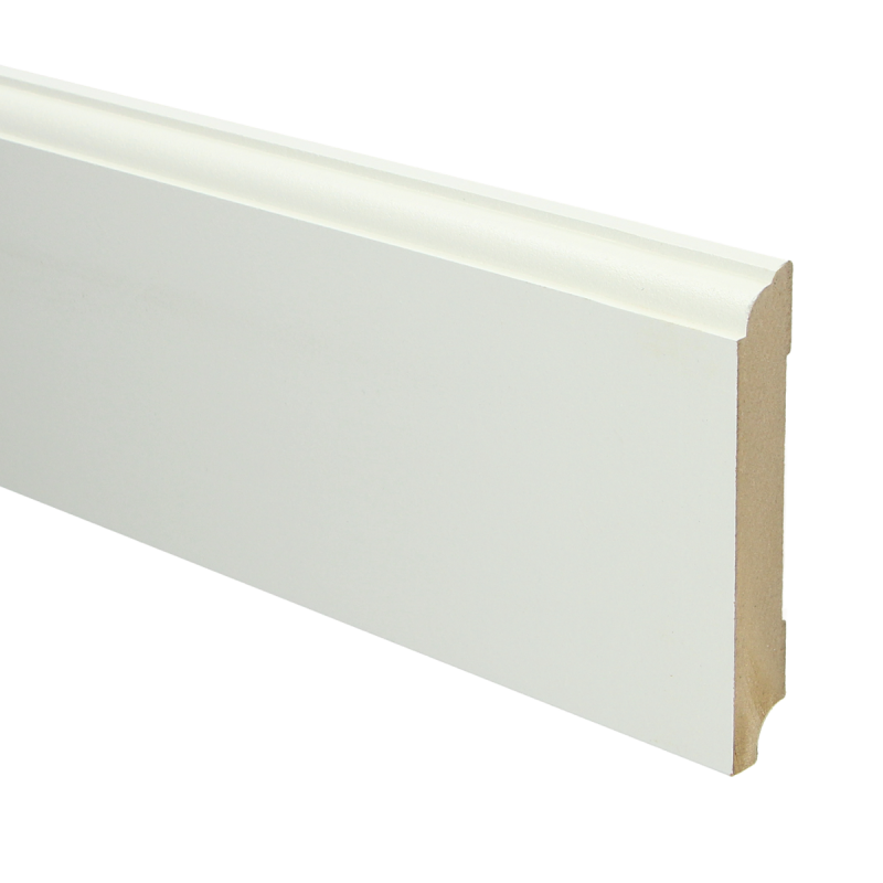 MDF Eigentijdse plint 115x18 wit voorgel. RAL 9010