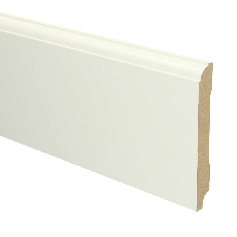 MDF Eigentijdse plint 120x15 wit voorgel. RAL 9010