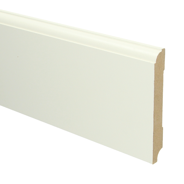 MDF Eigentijdse plint 120x15 wit voorgel. RAL 9010