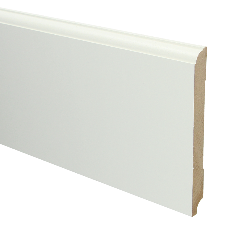 MDF Eigentijdse plint 150x15 wit voorgel. RAL 9010
