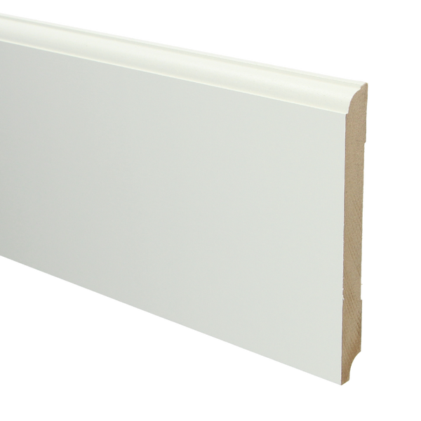 MDF Eigentijdse plint 150x15 wit voorgel. RAL 9010