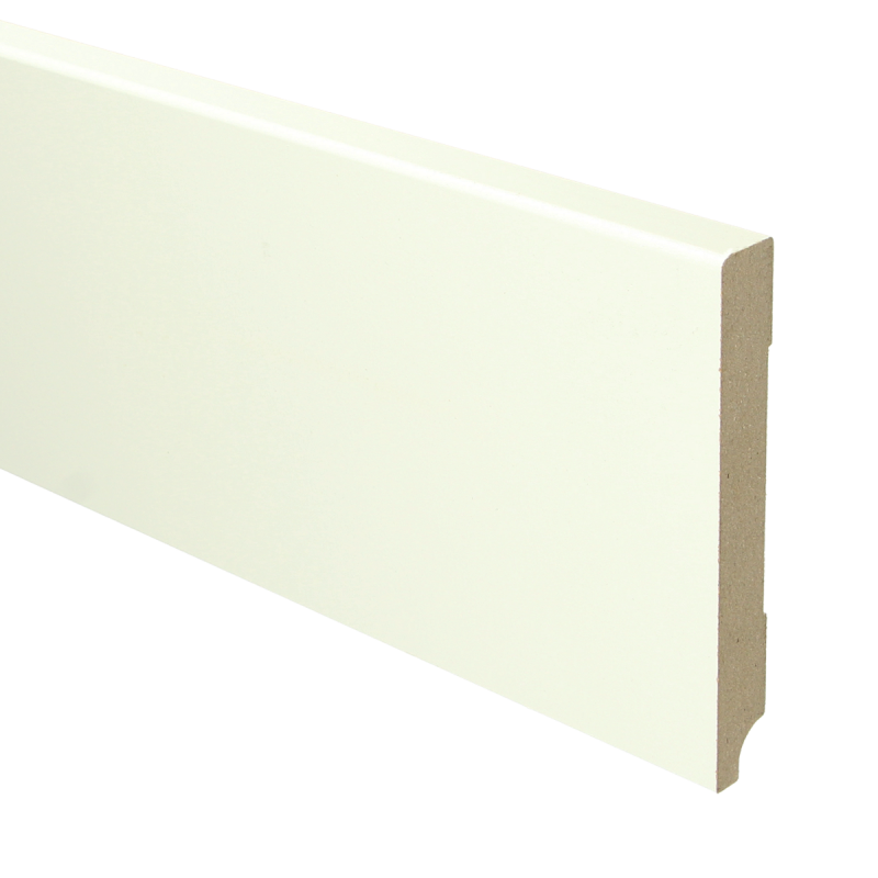 MDF Moderne plint 120x15 wit voorgelakt RAL 9010
