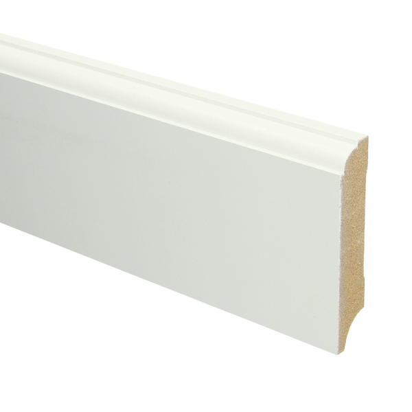 MDF Eigentijdse plint 70x12 wit voorgel. RAL 9010