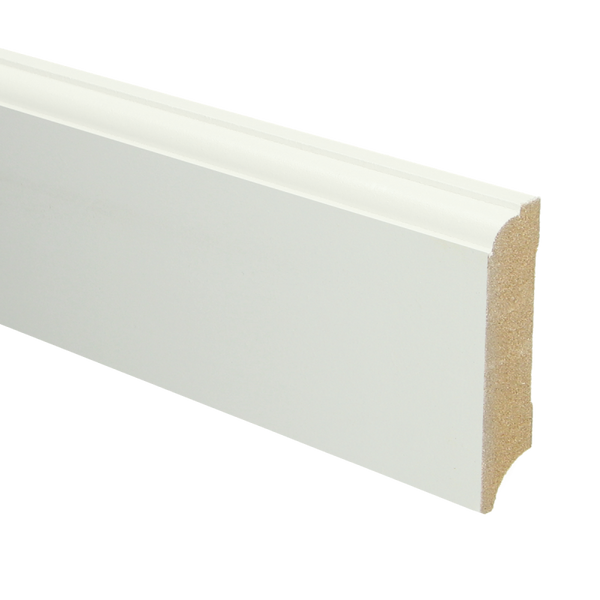 MDF Eigentijdse plint 70x18 wit voorgel. RAL 9010