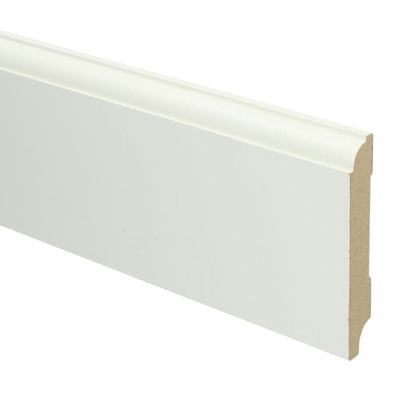 MDF Eigentijdse plint 90x18 wit voorgel. RAL 9010