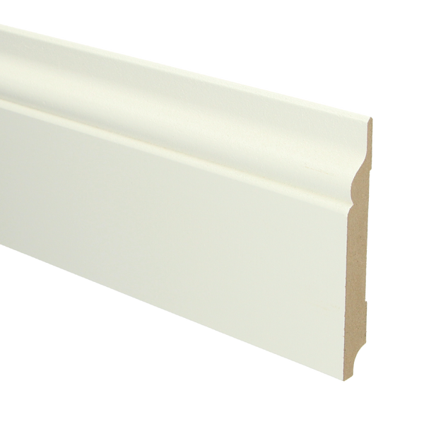 MDF Romantische plint 120x15 wit voorgel. RAL 9010