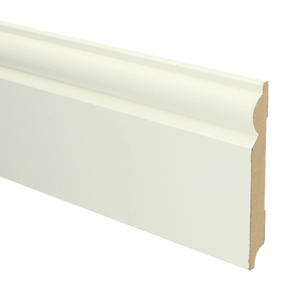 MDF Barok plint 120x15 wit voorgel. RAL 9010