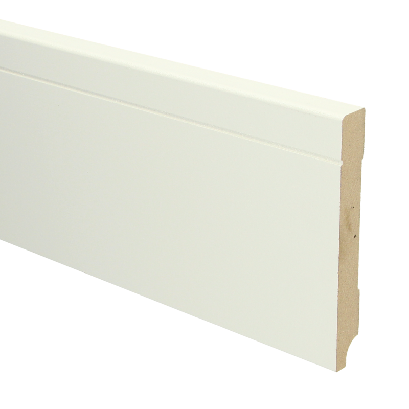 MDF Tijdloze plint 120x15 wit voorgelakt RAL 9010