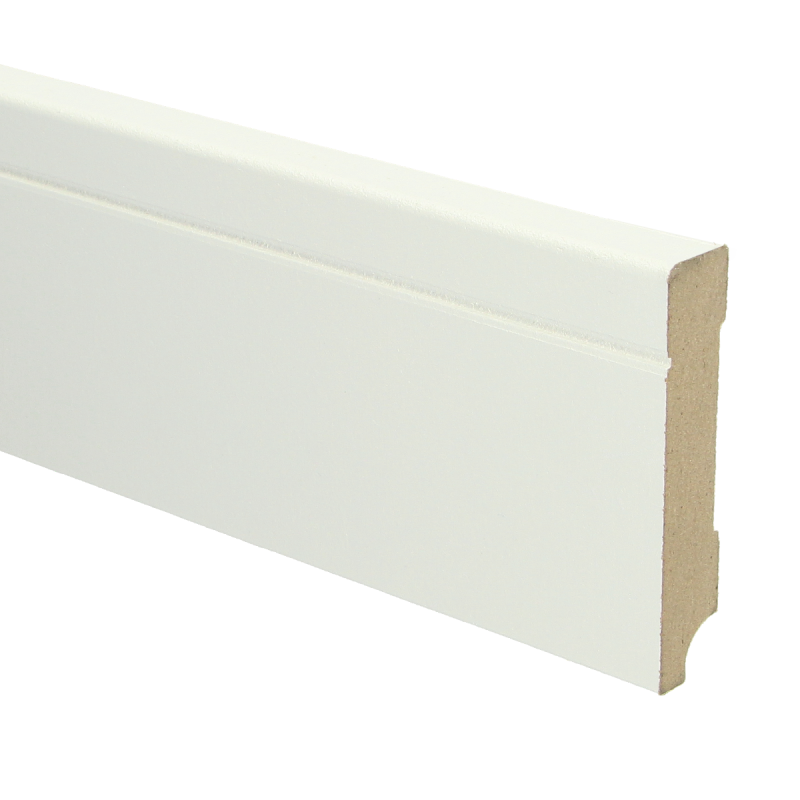 MDF Tijdloze plint 90x18 wit voorgelakt RAL 9010