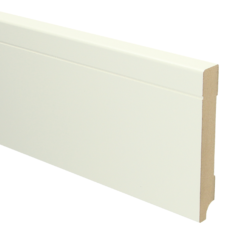 MDF Tijdloze plint 120x18 wit voorgelakt RAL 9010