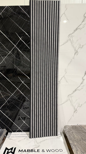 Akoestische Wandpaneel (Latten wanden) | 60x280 cm | Beton Look Donker Grijs| 25 mm Latten