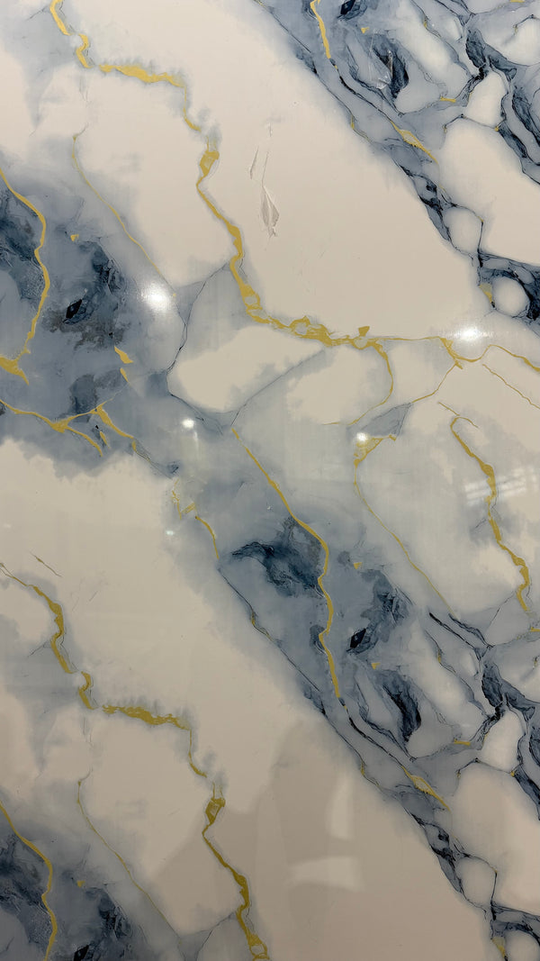 SPC-Wandpaneel 122x280x03 Himmelblau-Gold