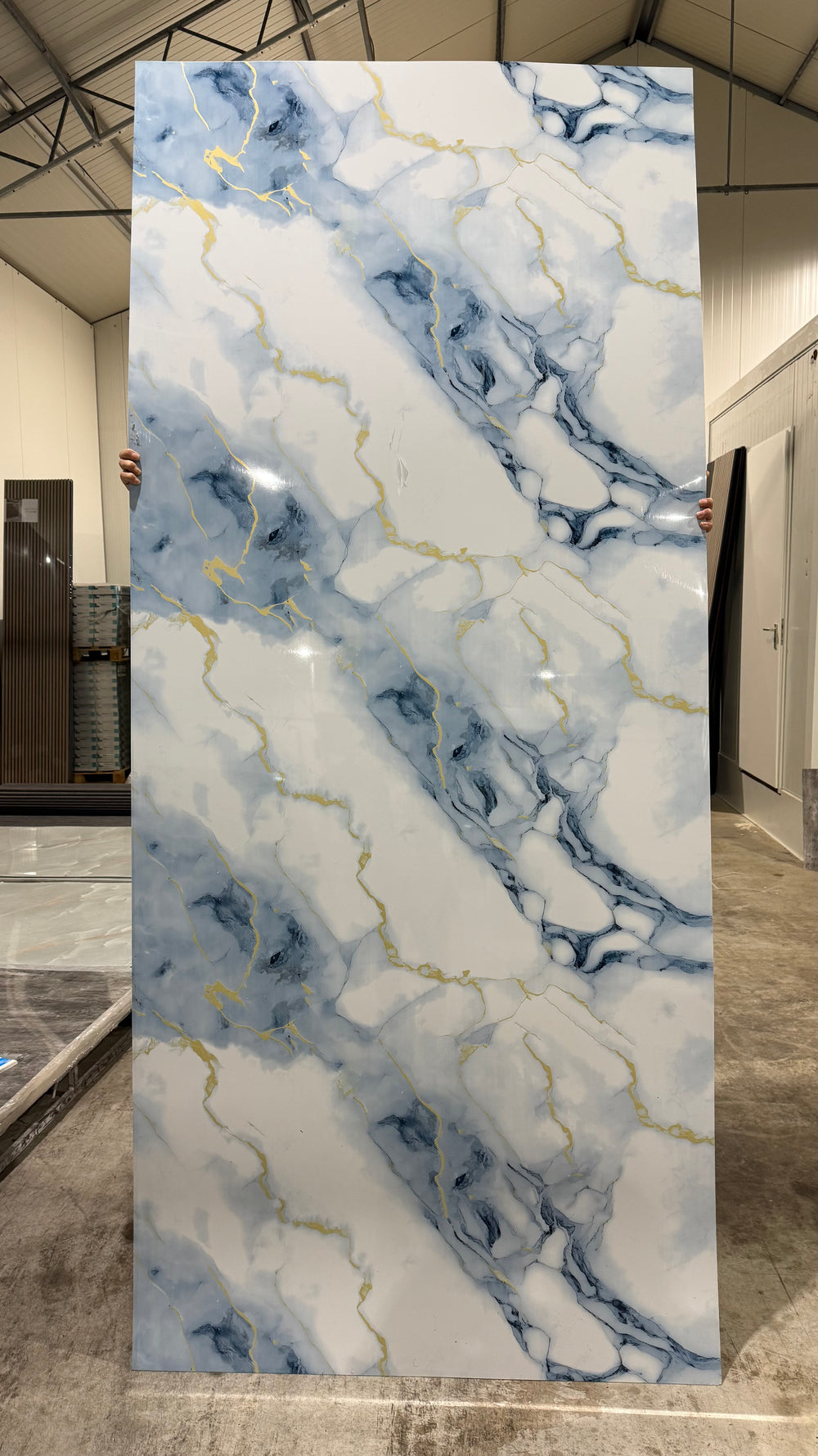 Spc wandpaneel 122x280x03 Sky Blue-Gold