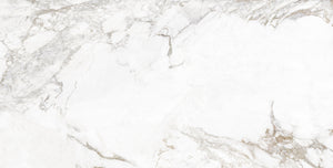 QUA Granite | Creme Blanc Hoogglans Marmerlook 60x120 Vloertegel / Wandtegel