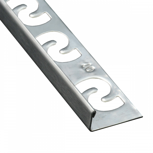 SUBSTRAT Recht Tegelprofiel RVS Geborsteld 12,5mm
