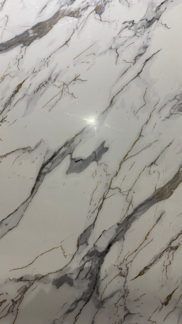 PVC Wandpaneel Marmerlook 122x280 - Gild Fish Belly White