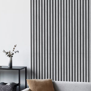 Akoestische wandpaneel licht grijs  (Latten wanden) | 60x280 cm | 25 mm latten