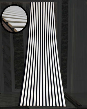 Akoestische wandpaneel (Latten wanden) | 60x280 cm | Wit | 25 mm latten