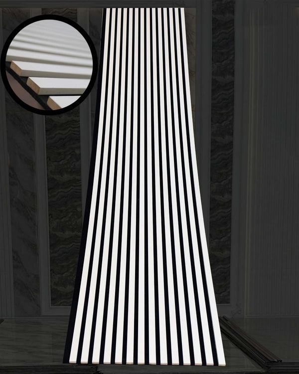 Akoestische wandpaneel (Latten wanden) | 60x280 cm | Wit | 25 mm latten