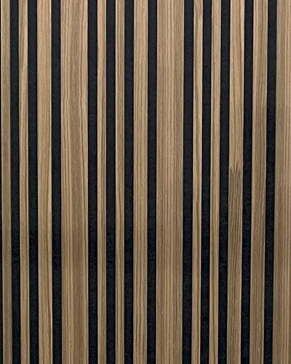 Akoestische wandpaneel | 60x280 cm | smoke oak | gevarieerde latten