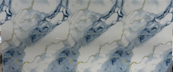 SPC-Wandpaneel 122x280x03 Himmelblau-Gold