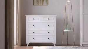Beyza Country Ladekast – 90 cm – Wit – MDF Fronten – 86x90x40 cm