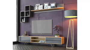 Buse Luxus-TV-Schrank – 180 cm – Nussbaum/Anthrazit – Fronten aus massiver Eiche – 180 x 40 x 45 cm
