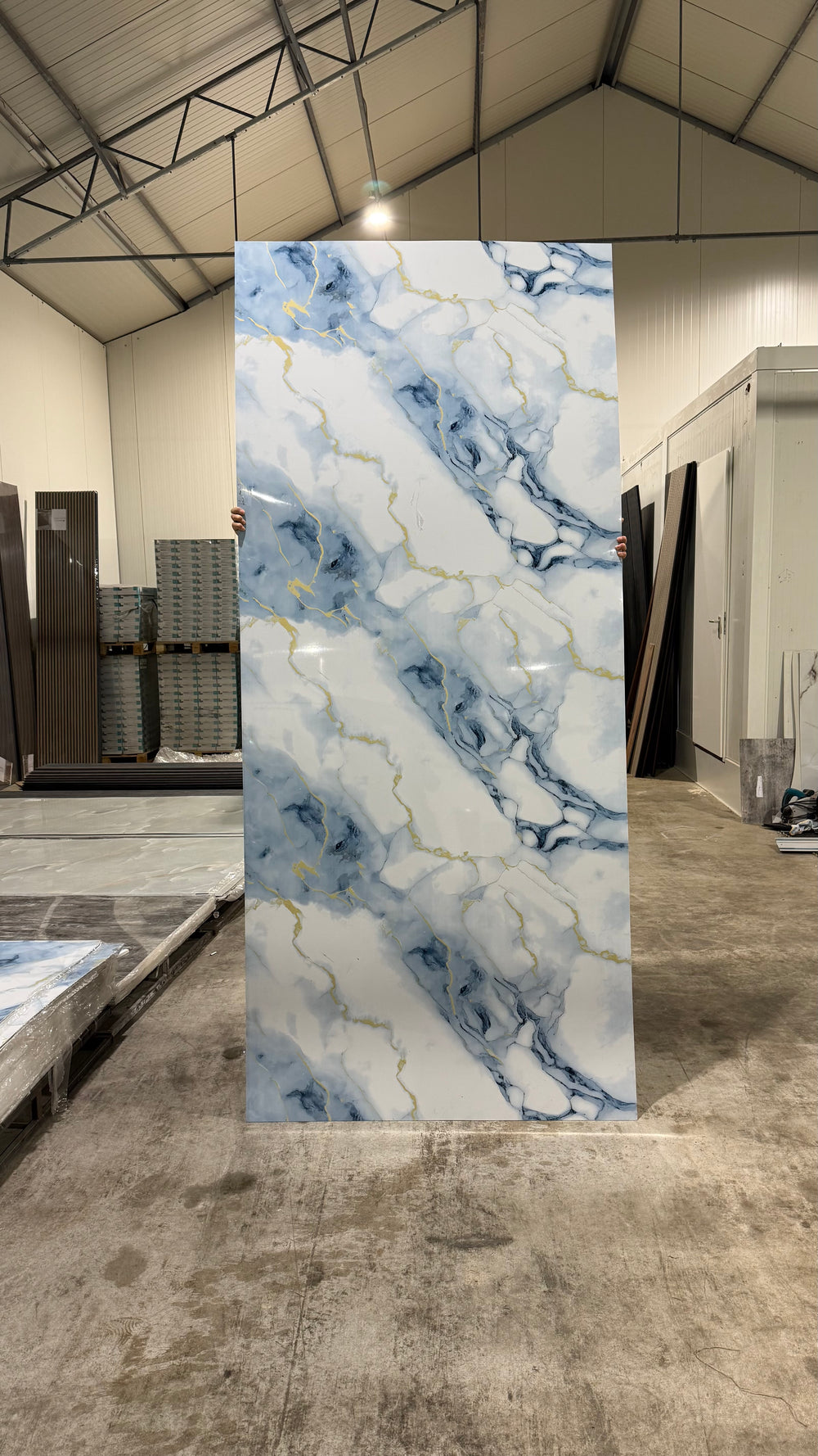 Spc wandpaneel 122x280x03 Sky Blue-Gold