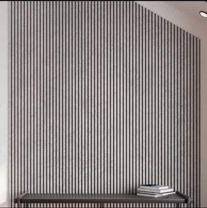 Akoestische wandpaneel licht grijs  (Latten wanden) | 60x280 cm | 25 mm latten