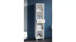 Country Multifunctionele Opbergkast – 2 Deuren & 1 Lade – Wit – 180x35x33 cm