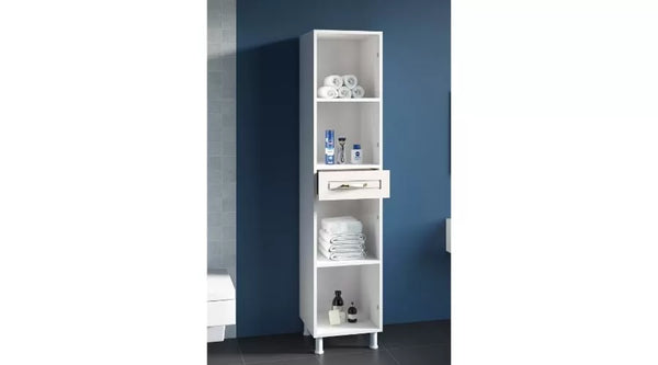 Country Multifunctionele Opbergkast – 2 Deuren & 1 Lade – Wit – 180x35x33 cm