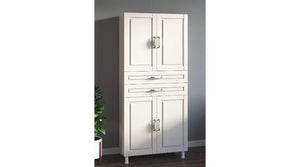 Kleiderschrank im Landhausstil – 4 Türen & 2 Schubladen – Weiß – 180 x 70 x 33 cm