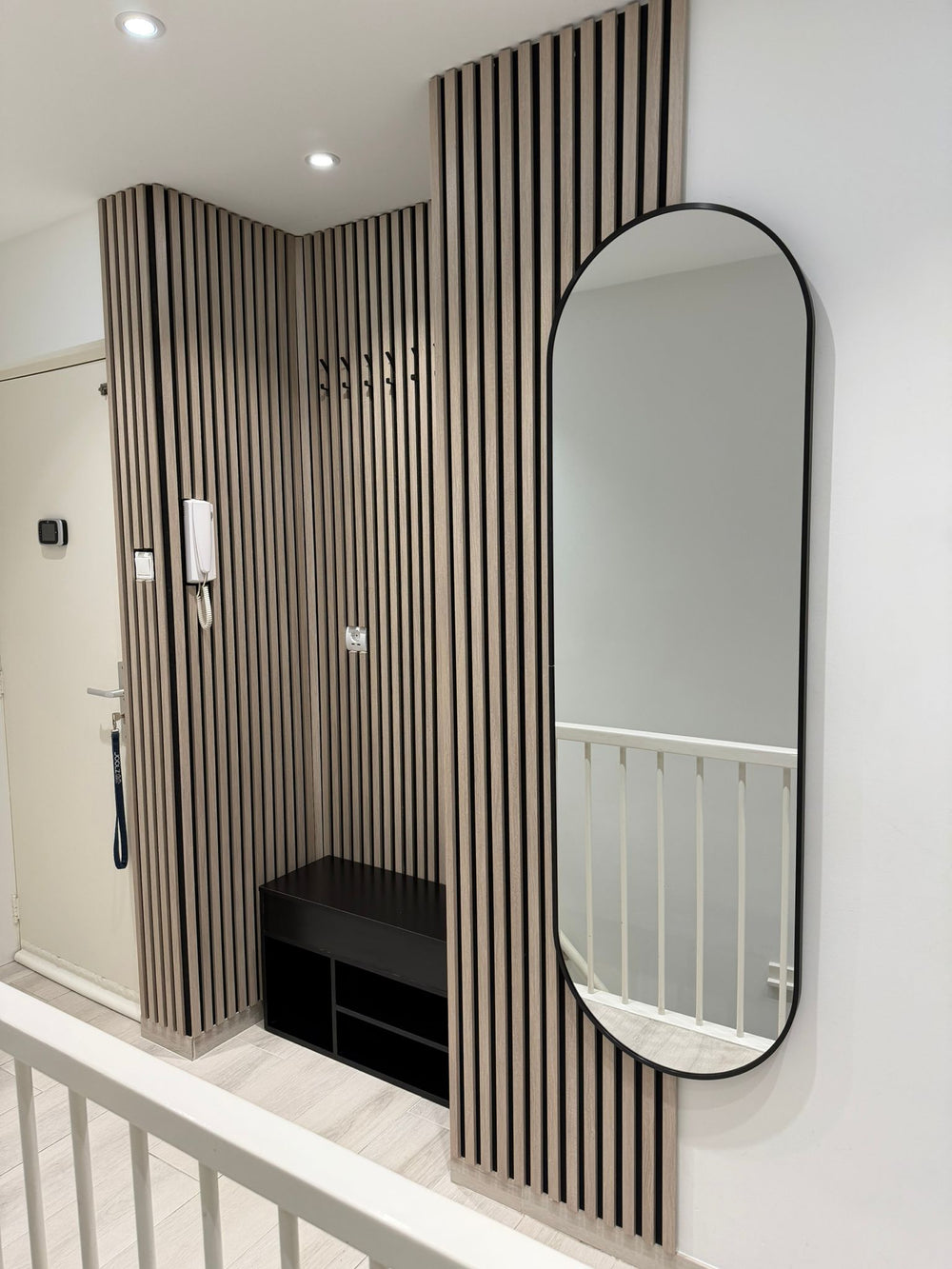 Akoestische Wandpaneel(Latten wanden)  | 60x280 cm | Rustiek Beige| 25 mm Latten