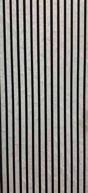 32€ Akoestische Wandpanelen Lattenwand Met Vilt - Gray Marmer 270x60 cm