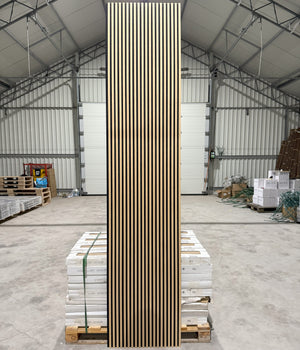 Akoestische wandpaneel | 60x280 cm | white oak | 17 mm latten