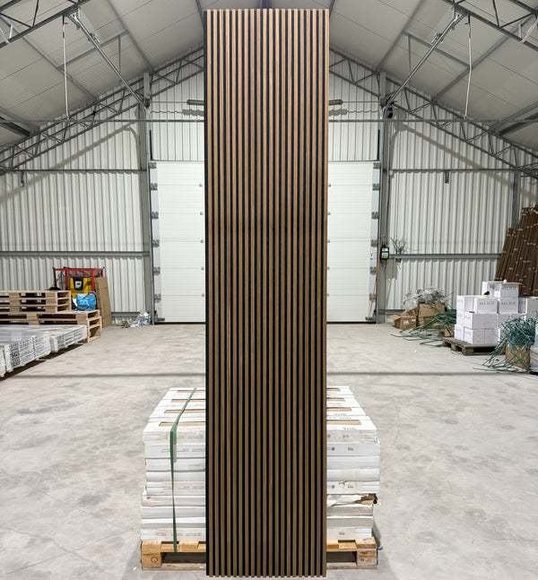 Akoestische wandpaneel | 60x280 cm | smoke oak | 17 mm latten