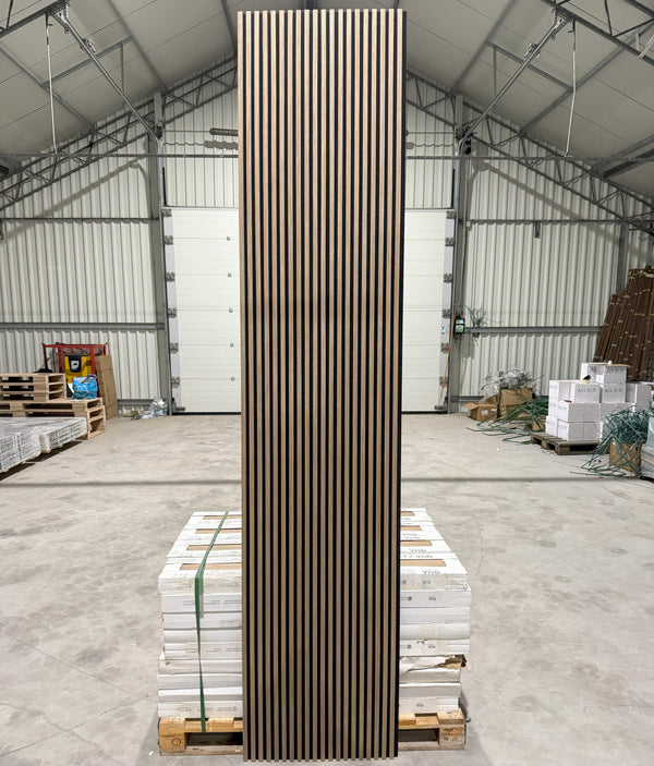 Akoestische wandpaneel | 60x280 cm | walnut | 17 mm latten