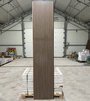 Akoestische wandpaneel | 60x280 cm | walnut | 27 mm latten
