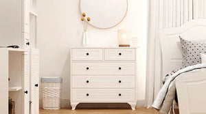 İzel Kommode – 90 cm – Weiß – Fronten aus MDF-Membran – 86 x 90 x 40 cm