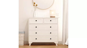 İzel Kommode – 90 cm – Weiß – Fronten aus MDF-Membran – 86 x 90 x 40 cm