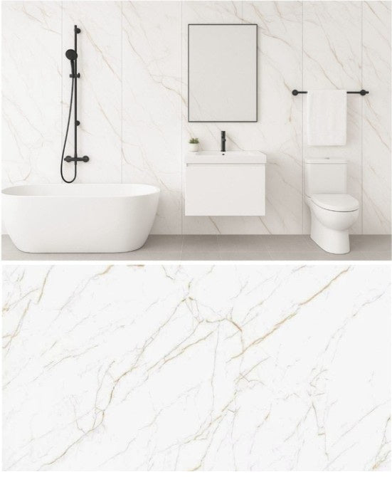 PVC Wandpaneel Marmerlook 120x280 - Grey Carrara