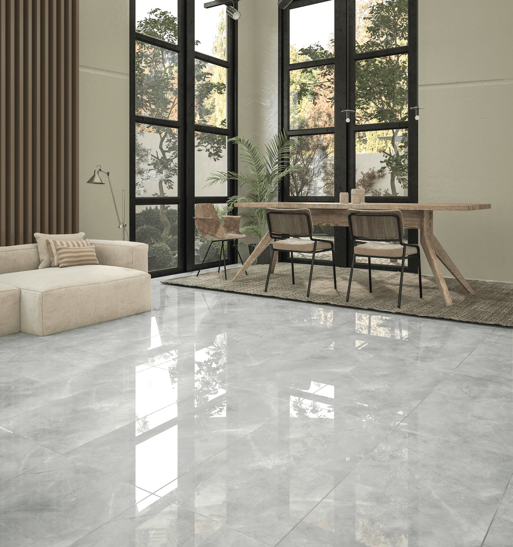 QUA Granite | Pulpis Grey Hoogglans Natuursteenlook 60x120 Vloertegel / Wandtegel
