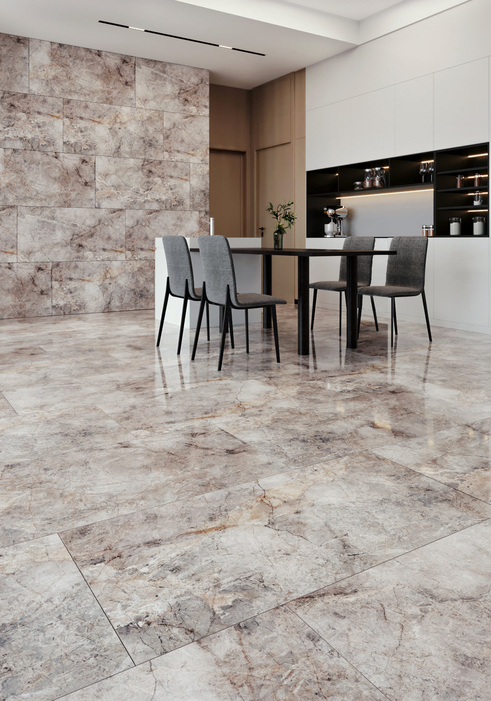 QUA Granite | Martins Marble Light Hoogglans Natuursteenlook 60x120 Vloertegel / Wandtegel