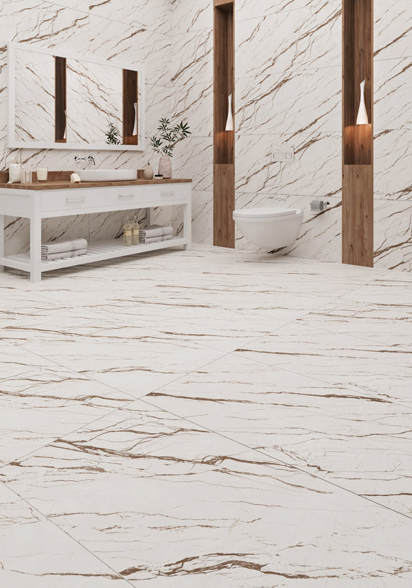 QUA Granite | Ramo Misto Hoogglans Marmerlook 60x120 Vloertegel / Wandtegel