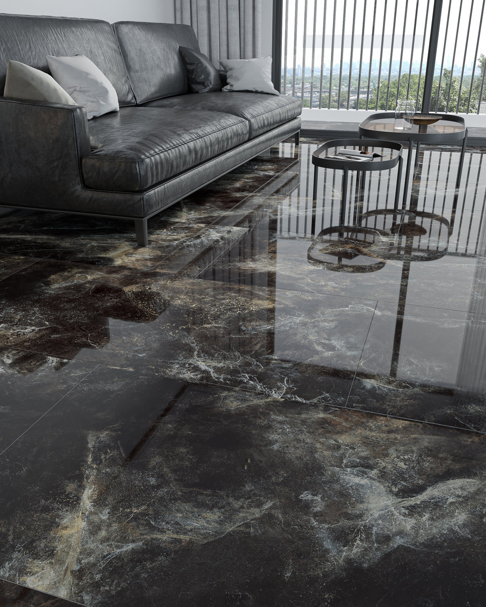 QUA Granite | Miracle Hoogglans Natuursteenlook 60x120 Vloertegel / Wandtegel