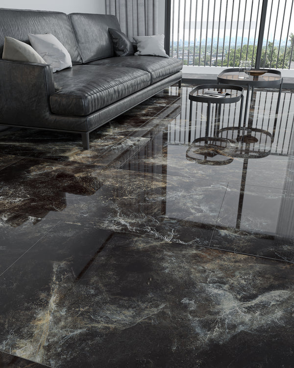 QUA Granite | Miracle Hoogglans Natuursteenlook 60x120 Vloertegel / Wandtegel