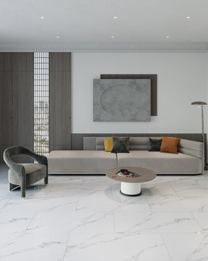 QUA Granite | Shanti (Calacatta White) Hoogglans Marmerlook 60x120 Vloertegel / Wandtegel