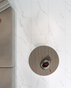 QUA Granite | Shanti (Calacatta White) Hoogglans Marmerlook 60x120 Vloertegel / Wandtegel